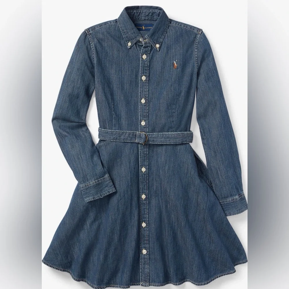 Ralph Lauren Blue Denim Shirt Dress - Picture 1 of 4